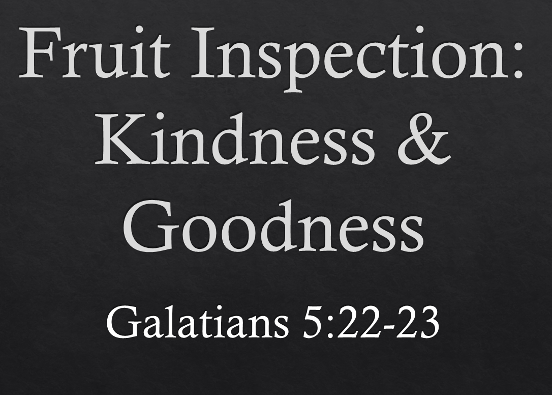 Fruit Inspection: Kindness & Goodness - Galatians 5:22-23